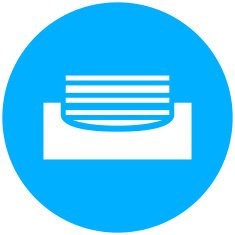 Inbox icon on a round button N5