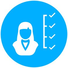 Businesswoman icon on a round button N71
