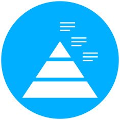 Pyramid icon on a round button N47