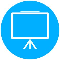 Presentation icon on a round button N34