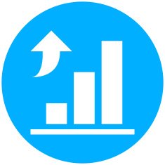 Bar Graph icon on a round button N204