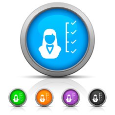 Businesswoman icon on round buttons N16