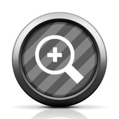 Magnifying Glass icon on a round button N6