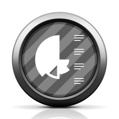 Coxcomb Chart icon on a round button N56