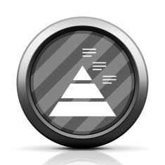 Pyramid icon on a round button N48