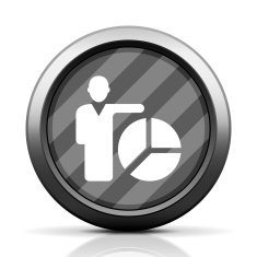 Businessman icon on a round button N192