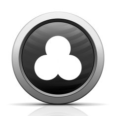 Venn Diagram icon on a round button N63