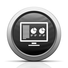 Computer icon on a round button N44