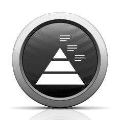 Pyramid icon on a round button N49