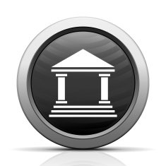 Bank icon on a round button N99