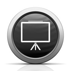 Presentation icon on a round button N36