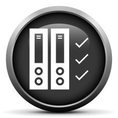 Computer Server icon on a round button N36