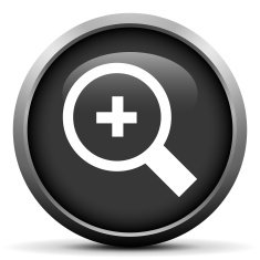 Magnifying Glass icon on a round button N8