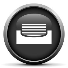 Inbox icon on a round button N8