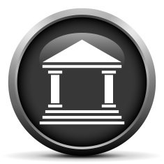 Bank icon on a round button N100