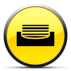 Inbox icon on a round button N9