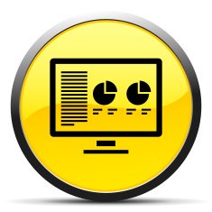 Computer icon on a round button N46