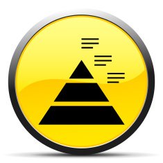 Pyramid icon on a round button N51