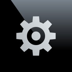 Gear icon on a black background N2