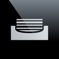 Inbox icon on a black background N2