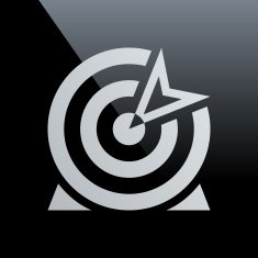 Target icon on a black background N21