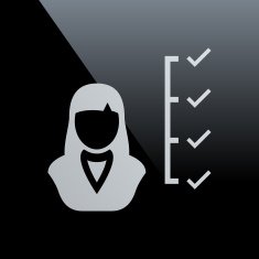 Businesswoman icon on a black background N16