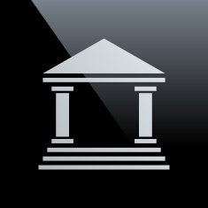 Bank icon on a black background N23