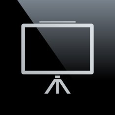 Presentation icon on a black background N8