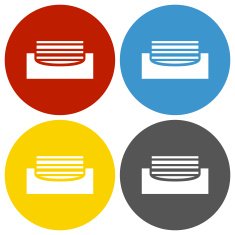 Inbox icon on circle buttons