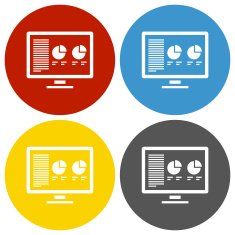 Computer icon on circle buttons N9