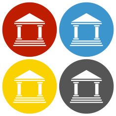 Bank icon on circle buttons N20
