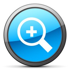 Magnifying Glass icon on a round button N10