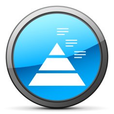 Pyramid icon on a round button N52
