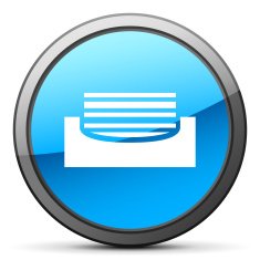 Inbox icon on a round button N10