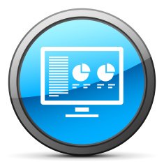 Computer icon on a round button N47