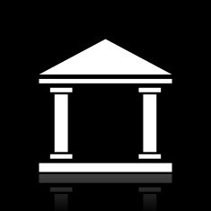 Bank icon on a black background N24