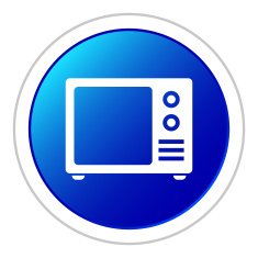 Television Set icon on a round button N18