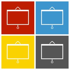 Presentation icon on square buttons N9