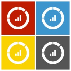 Donut Chart icon on square buttons N18