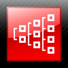 Flowchart icon on a square button N78