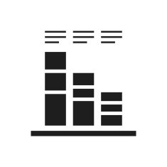 Bar Graph icon on a white background N150