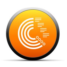 Radial Bar Chart icon on a round button N39