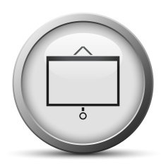 Presentation icon on a silver button N5
