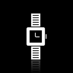 Wristwatch icon on a black background N3