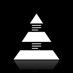 Pyramid icon on a black background N12