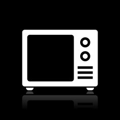 Television Set icon on a black background N5