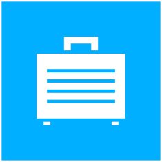 Briefcase icon on a blue background N2