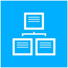 Flowchart icon on a blue background N23