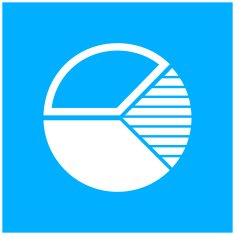 Pie Chart icon on a blue background N8