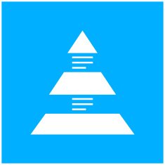 Pyramid icon on a blue background N7